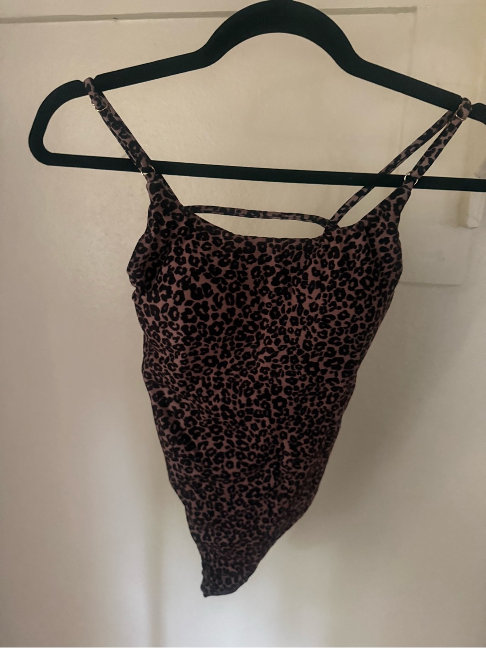Leopard Print One-Piece Swimsuit - Brown
